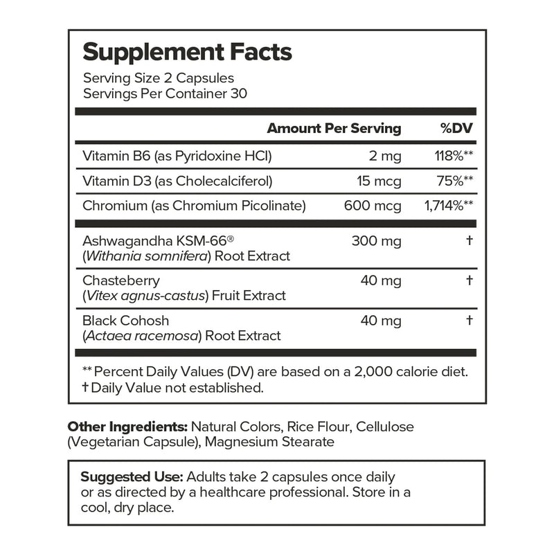 Meno -  Suplemento Para la Menopausia Formula Natural 60 Capsulas